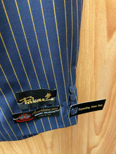 Load image into Gallery viewer, Falcone Navy with gold pinstripes 3-piece suit 44L
