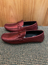Load image into Gallery viewer, Amali Crackle Burgundy Smoking  Slip-on Men’s Dress/Prom Driver Moccasin Shoe
