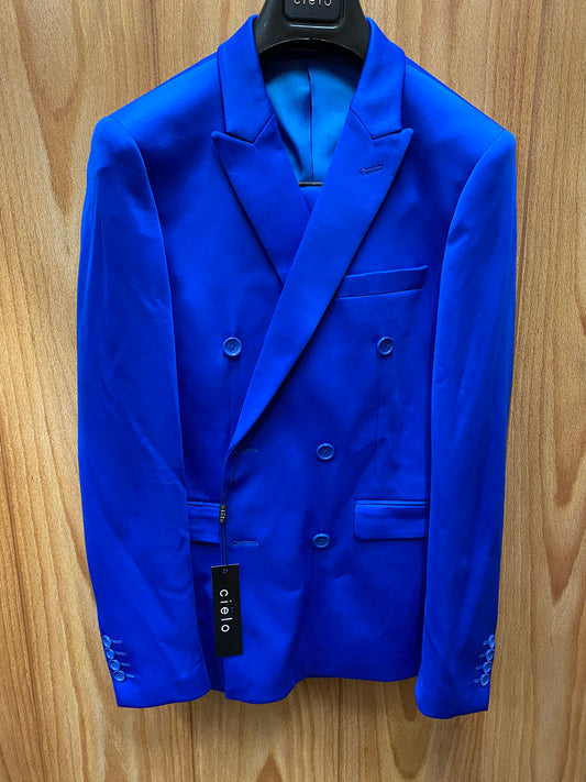 Cielo BP3546 Ultra-slim Stretch Royal Blue Double Breasted Suit