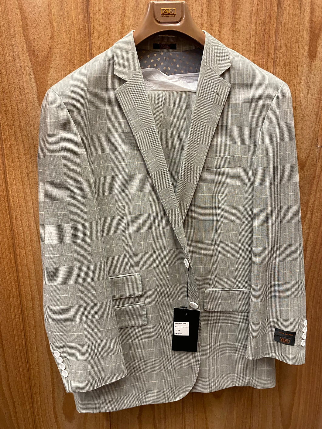 Apollo King Sage Green 100% Wool 2-Piece Suit 44R
