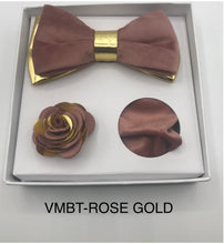 Load image into Gallery viewer, Velvet Bow Tie, Lapel Flower, and Handkerchief
