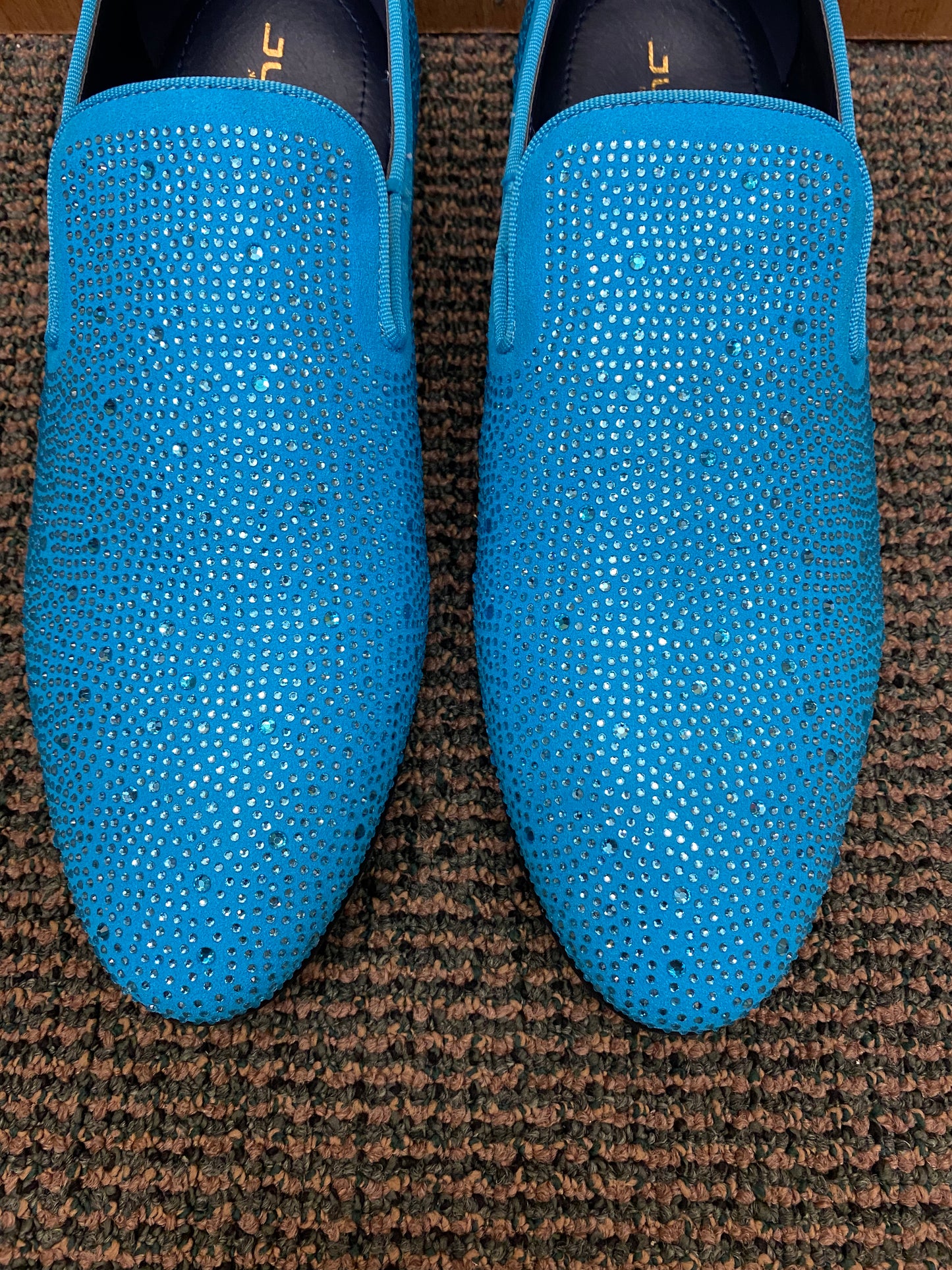 Jump New York Lavish Light Blue (Turquoise) Men’s Smoking slip-on Dress Shoes