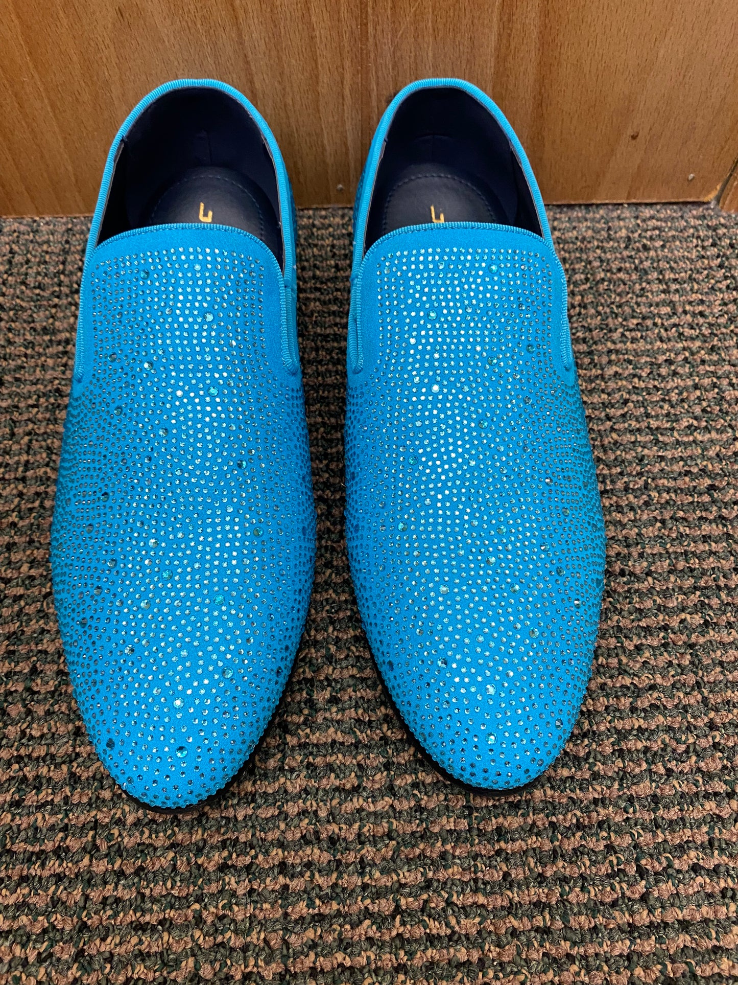 Jump New York Lavish Light Blue (Turquoise) Men’s Smoking slip-on Dress Shoes