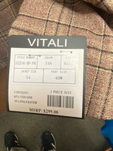 Load image into Gallery viewer, Vitali Tan Checkered Velvet 2-Piece Modern Fit Suit
