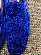 Load image into Gallery viewer, After Midnite Royal Blue Paisley Slip-on Men&#39;s Dress/Driver Shoes Sizes 7-13 Style 6913
