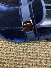 Load image into Gallery viewer, Terroni Italian Design Navy Blue Suede-like Smoking Slip-on Men’s Dress Shoes

