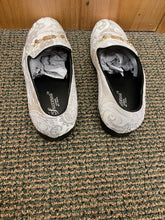 Load image into Gallery viewer, Successos White Floral/Paisley Print with gold buckle Slip-on Men&#39;s Red Bottom Dress Shoes Size 7-15
