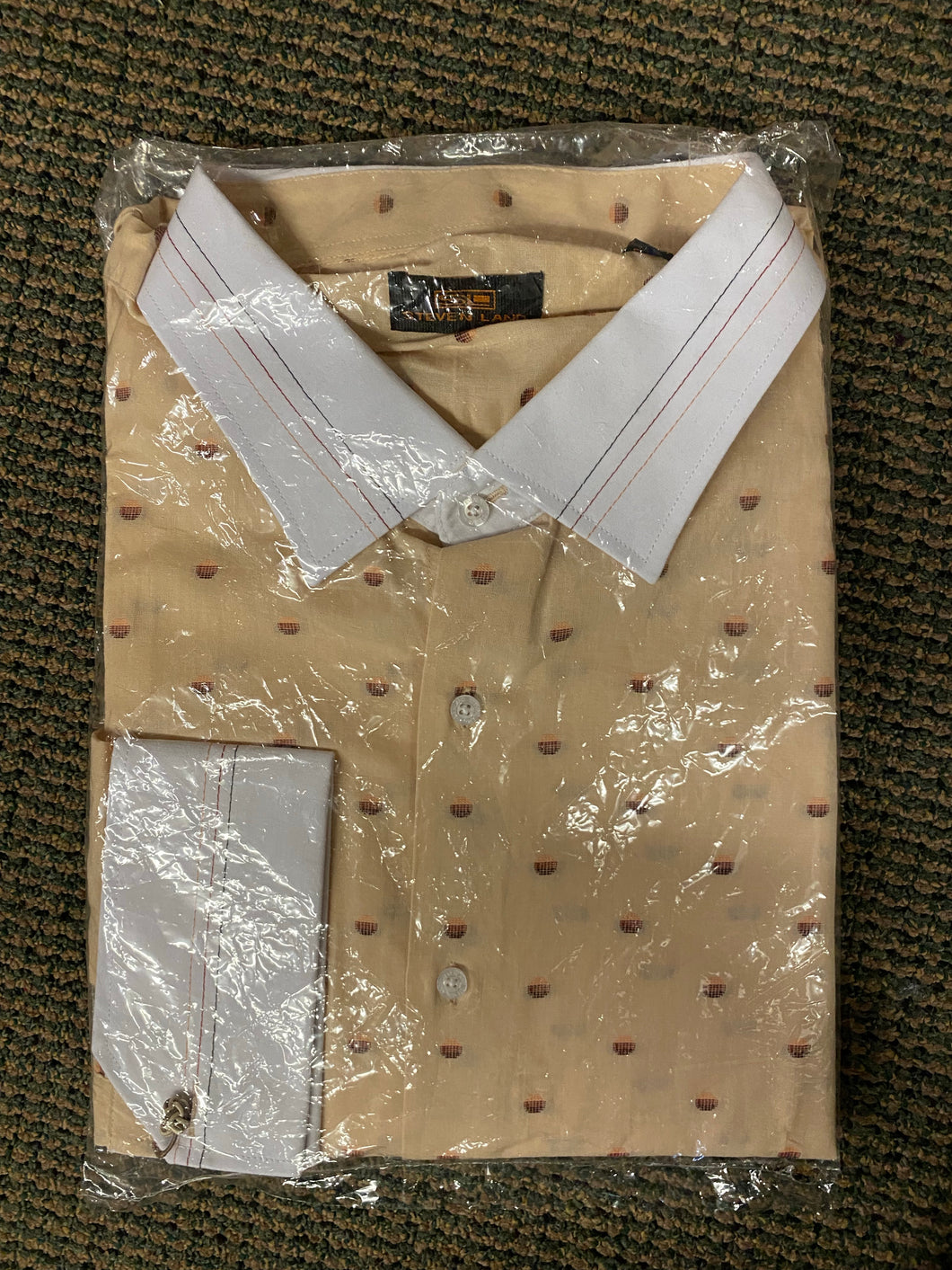 19 34/35 dress shirt G-style USA Men's Regular Fit Long Sleeve Solid Color Dress Shirts, Size: 3XL (19-19.5) Sleeve: 34/35, Orange