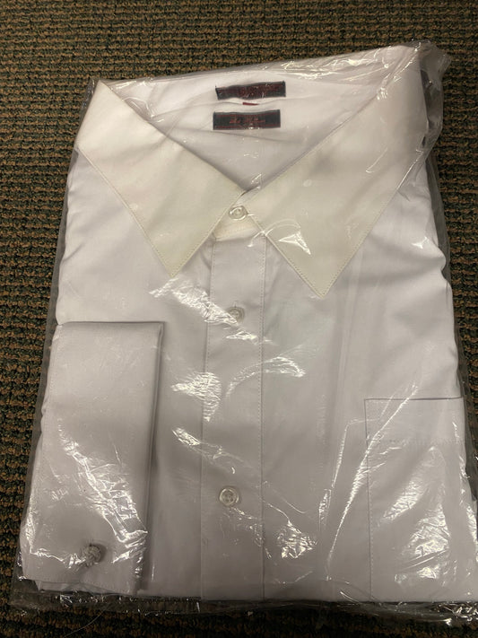 Art Hoffman White Mens Dress Shirt 22-22.5 34/35