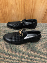 Load image into Gallery viewer, Terroni Italian Design Black Diamond checkerboard suede feel Men’s Slip-on Dress Shoes
