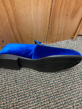 Load image into Gallery viewer, Terroni Italian Design Royal Blue Suede-like Smoking Slip-on Men’s Dress Shoes
