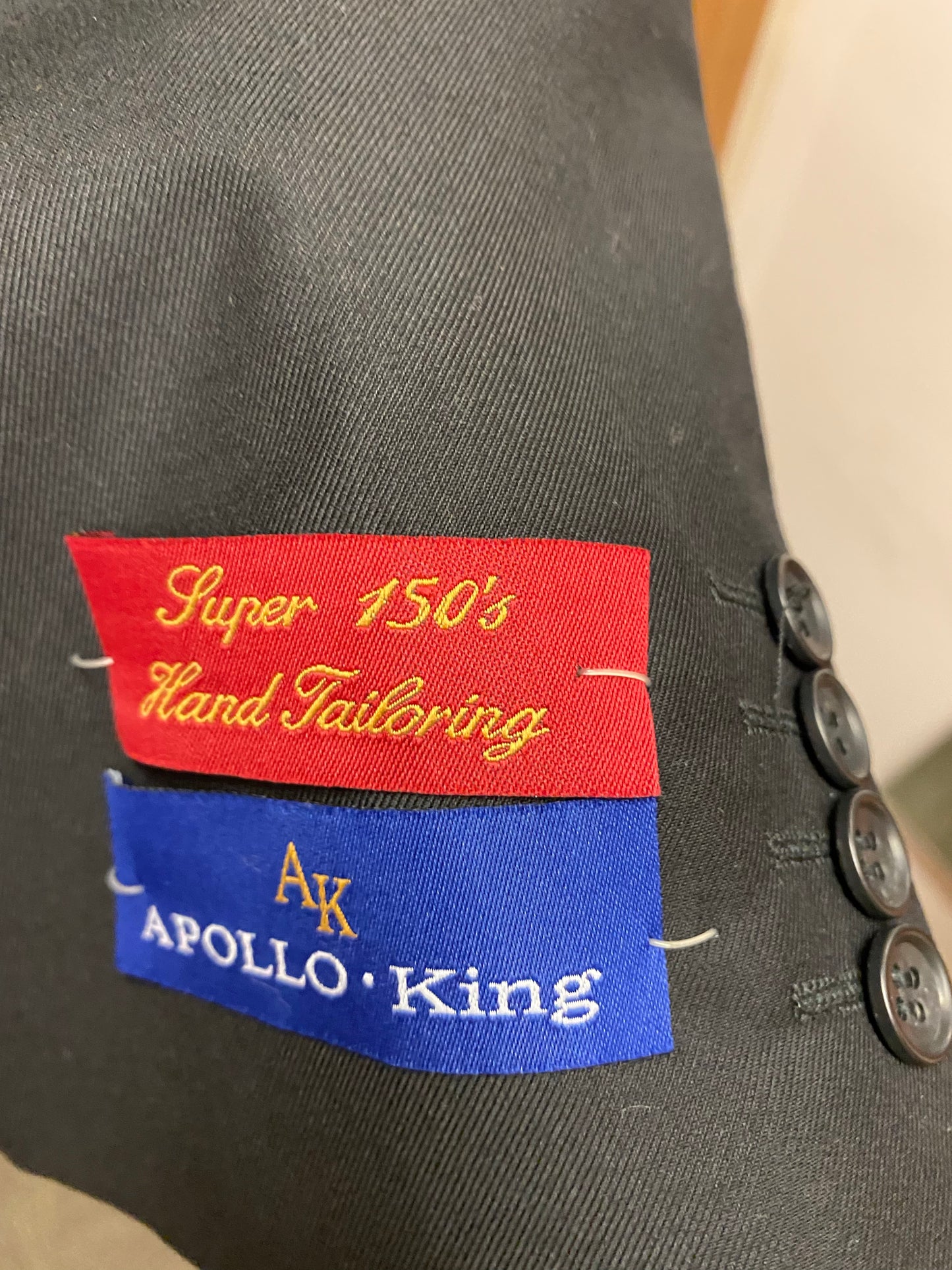 Apollo King Black Double Breasted Suit 60R DM33