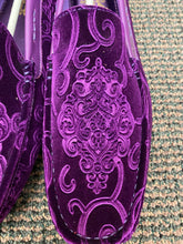 Load image into Gallery viewer, After Midnite Purple Paisley Slip-on Men&#39;s Dress/Driver Shoes Sizes 7-13 Style 6913
