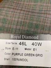 Load image into Gallery viewer, Royal Diamond 100% Wool Purple Green Grid Blazer 46L
