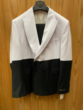 Load image into Gallery viewer, Moda Color White/Black 2-Tone European Fashion Wool Double Breasted Suit Slim Fit
