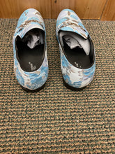 Load image into Gallery viewer, Successos Sky Blue Floral print red bottom slip-on dress shoes sizes 7-15
