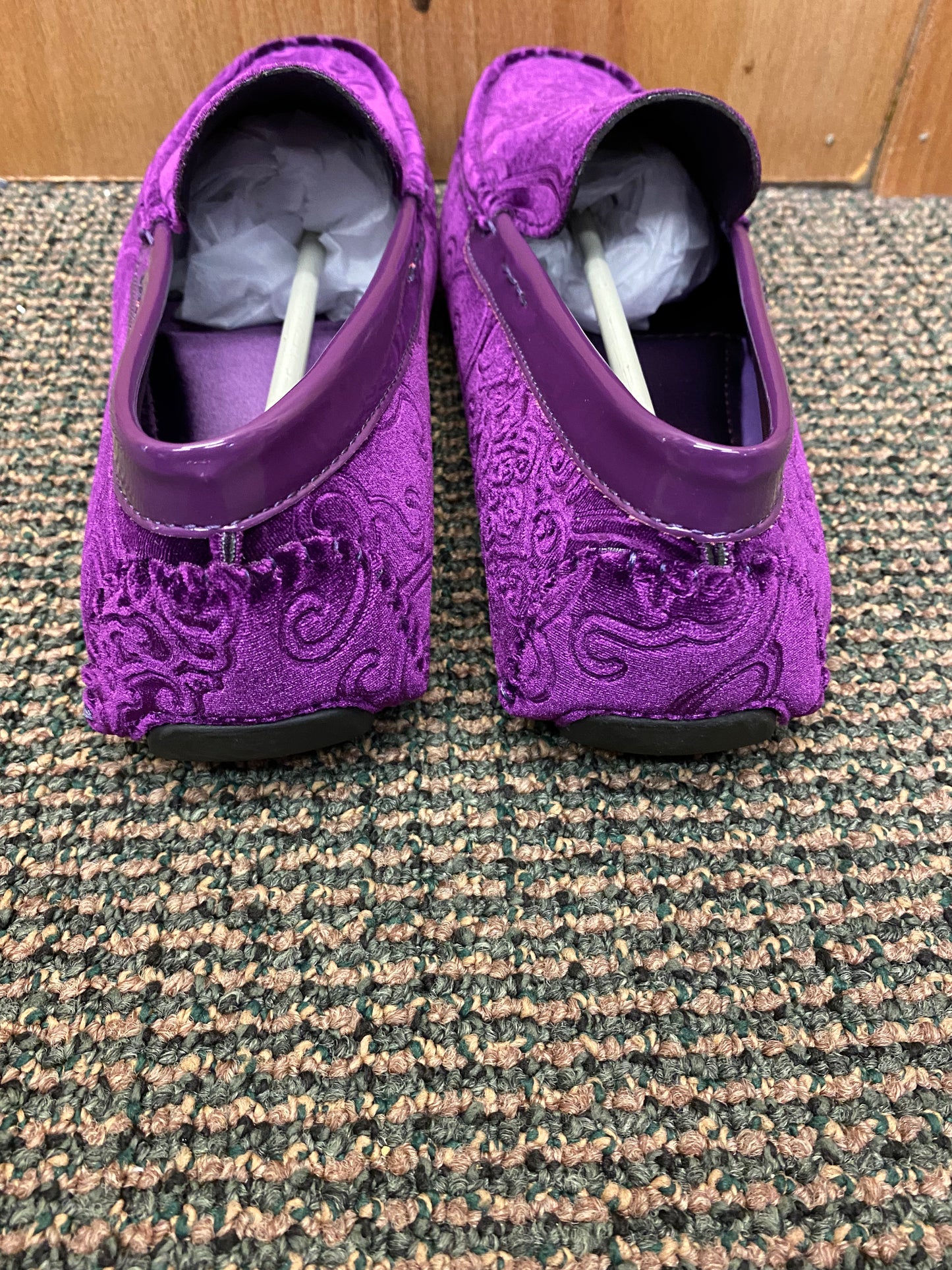 After Midnite Purple Paisley Slip-on Men's Dress/Driver Shoes Sizes 7-13 Style 6913