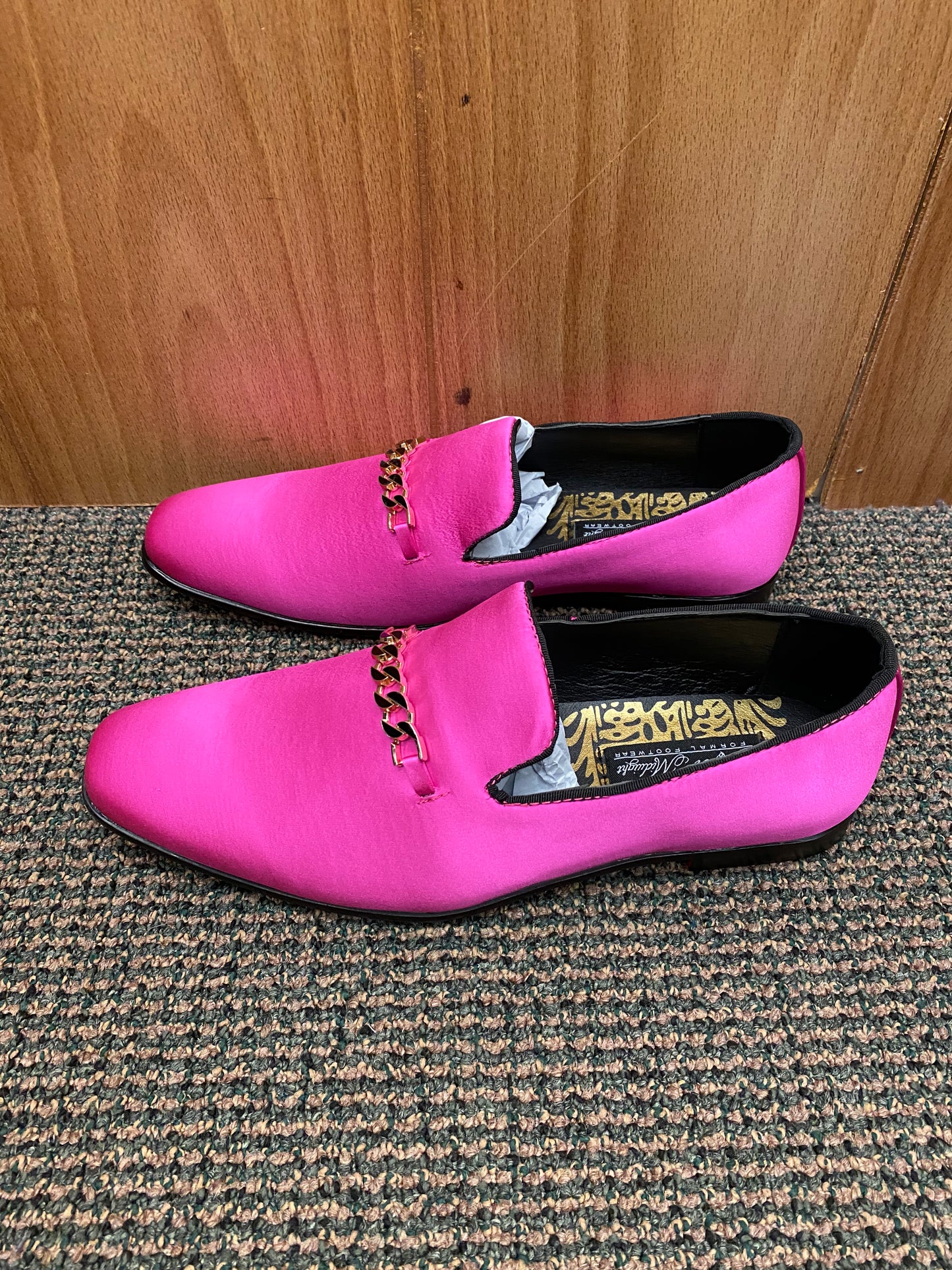 After Midnight Fuchsia Men’s Red Bottom Smoking Slip-on Dress/Prom Shoes Style: 6978