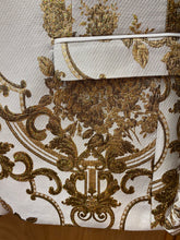 Load image into Gallery viewer, Cielo Off white/Gold Fancy print 1-button jacket
