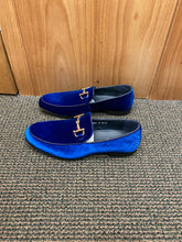 Load image into Gallery viewer, Terroni Italian Design Royal Blue Suede-like Smoking Slip-on Men’s Dress Shoes
