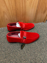 Load image into Gallery viewer, Terroni Italian Design Red Suede-like Smoking Slip-on Men’s Dress Shoes

