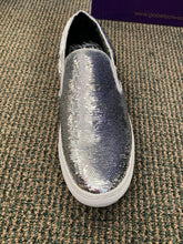 Load image into Gallery viewer, After Midnight Formal Footwear Silver slip-on tennis look Mens dress shoes size 9 style number 6758
