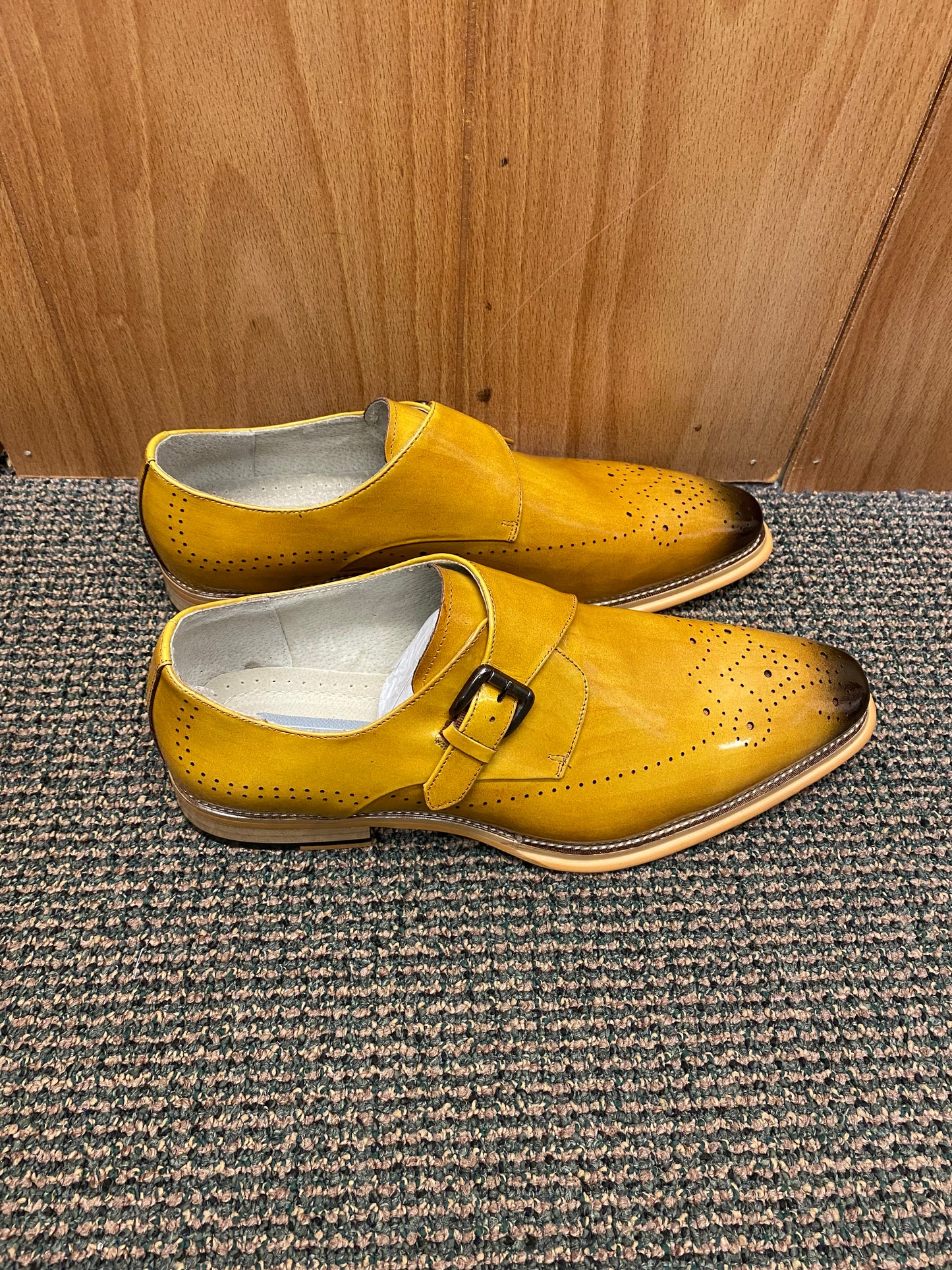 Giovanni Jeffery Scotch Leather Hand-made Monk Strap Dress Shoes