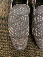 Load image into Gallery viewer, After Midnite Exclusive Ozzy Silver Spike Men’s Smoking Slip-on Red Bottom Men’s Dress/Prom Shoes
