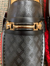 Load image into Gallery viewer, Terroni Italian Design Black/Red Gucci Print Men&#39;s Slip-on Dress/Diver Shoes

