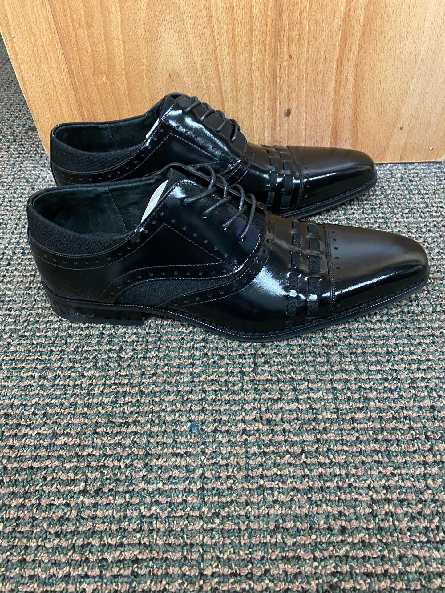 Giovanni Preston Black Leather Hand Made Oxford Men's Dress Shoes