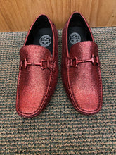 Load image into Gallery viewer, Amali Crackle Burgundy Smoking  Slip-on Men’s Dress/Prom Driver Moccasin Shoe
