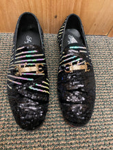 Load image into Gallery viewer, Successos Black Sequins Men’s Red Bottom Dress Shoes Sizes 7-15
