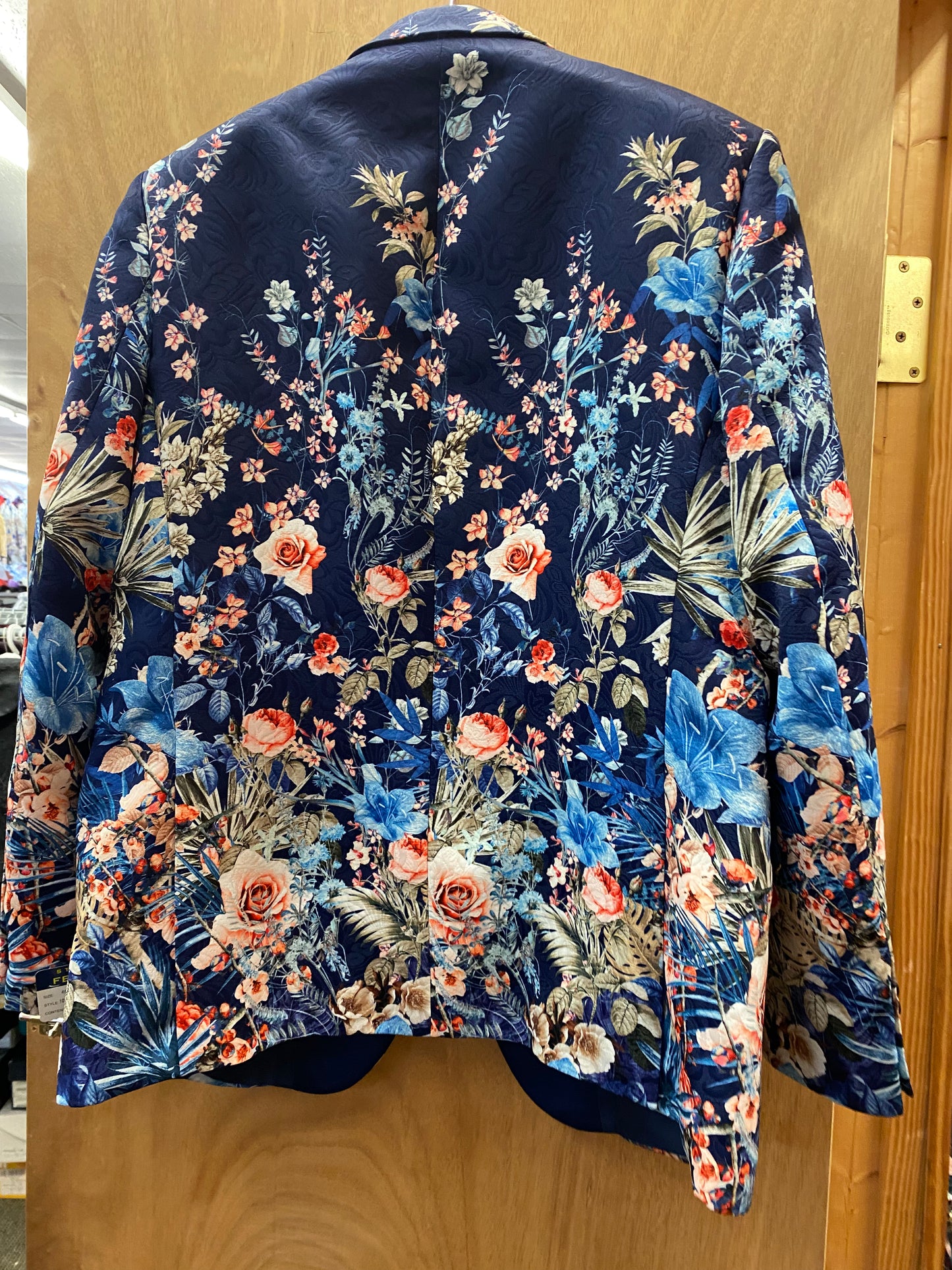 Studio Ferera Navy Flower Print Blazer