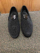 Load image into Gallery viewer, Terroni Italian Design Black/Silver Smoking Slip-ons Men's Prom Dress Shoes
