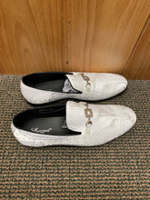 Load image into Gallery viewer, Successos White Floral/Paisley Print with silver buckle Slip-on Men&#39;s Red Bottom Dress Shoes Size 7-15
