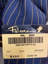 Load image into Gallery viewer, Falcone Navy with gold pinstripes 3-piece suit 44L
