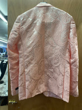 Load image into Gallery viewer, Cielo Pink Jacquard Floral/Paisley Shawl Collar Tuxedo Blazer Sizes 36R-48R
