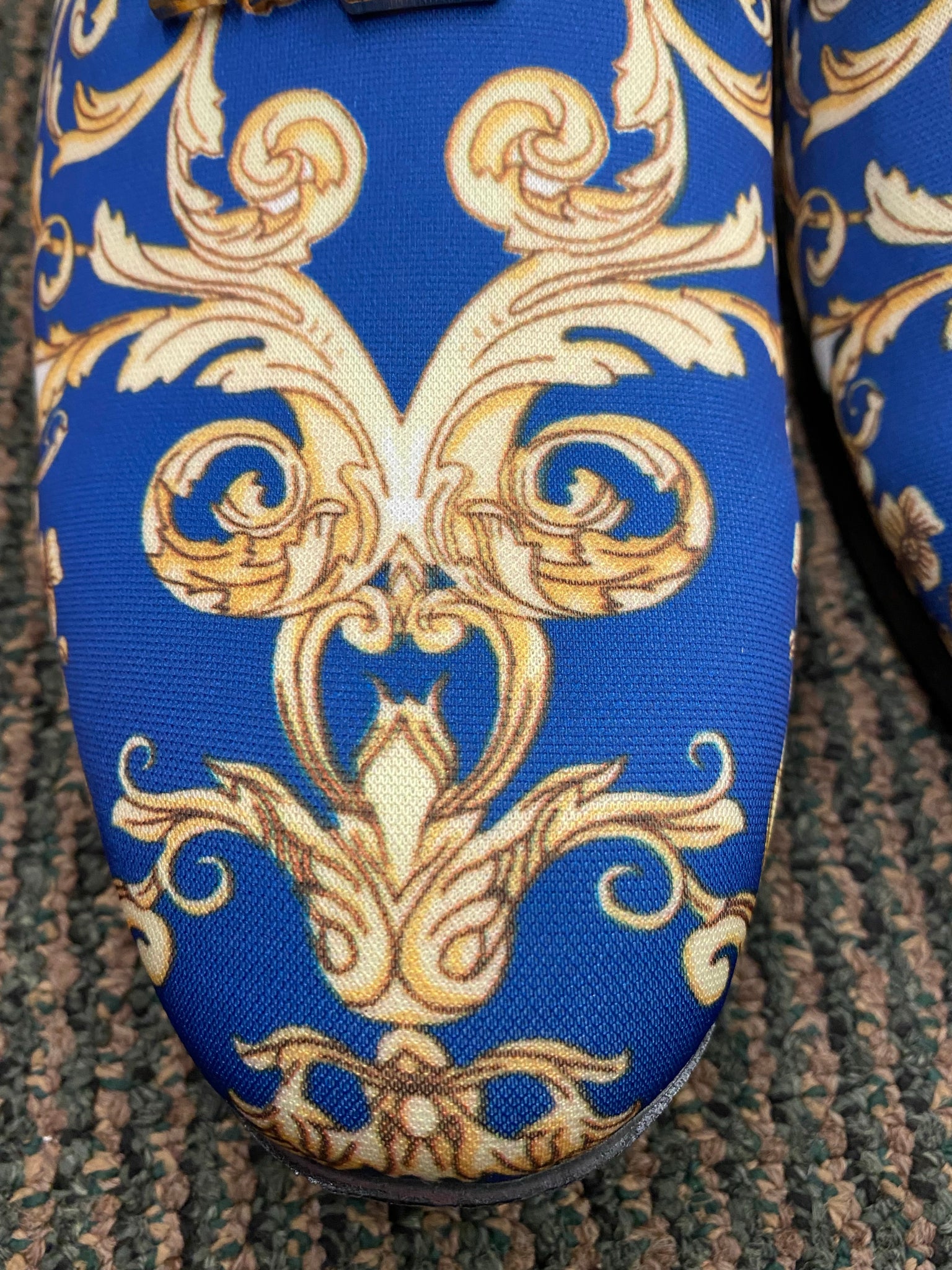 Successos Royal Blue Versace Print Men's Dress Shoes CC Suits Successos Royal Blue Versace Print Men's Dress Shoes CC Suits