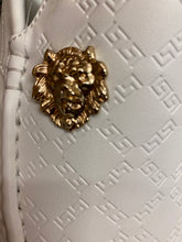 Load image into Gallery viewer, Terroni Italian Design White Men&#39;s Slip-on Dress/Driver Shoe with Gold Lionhead
