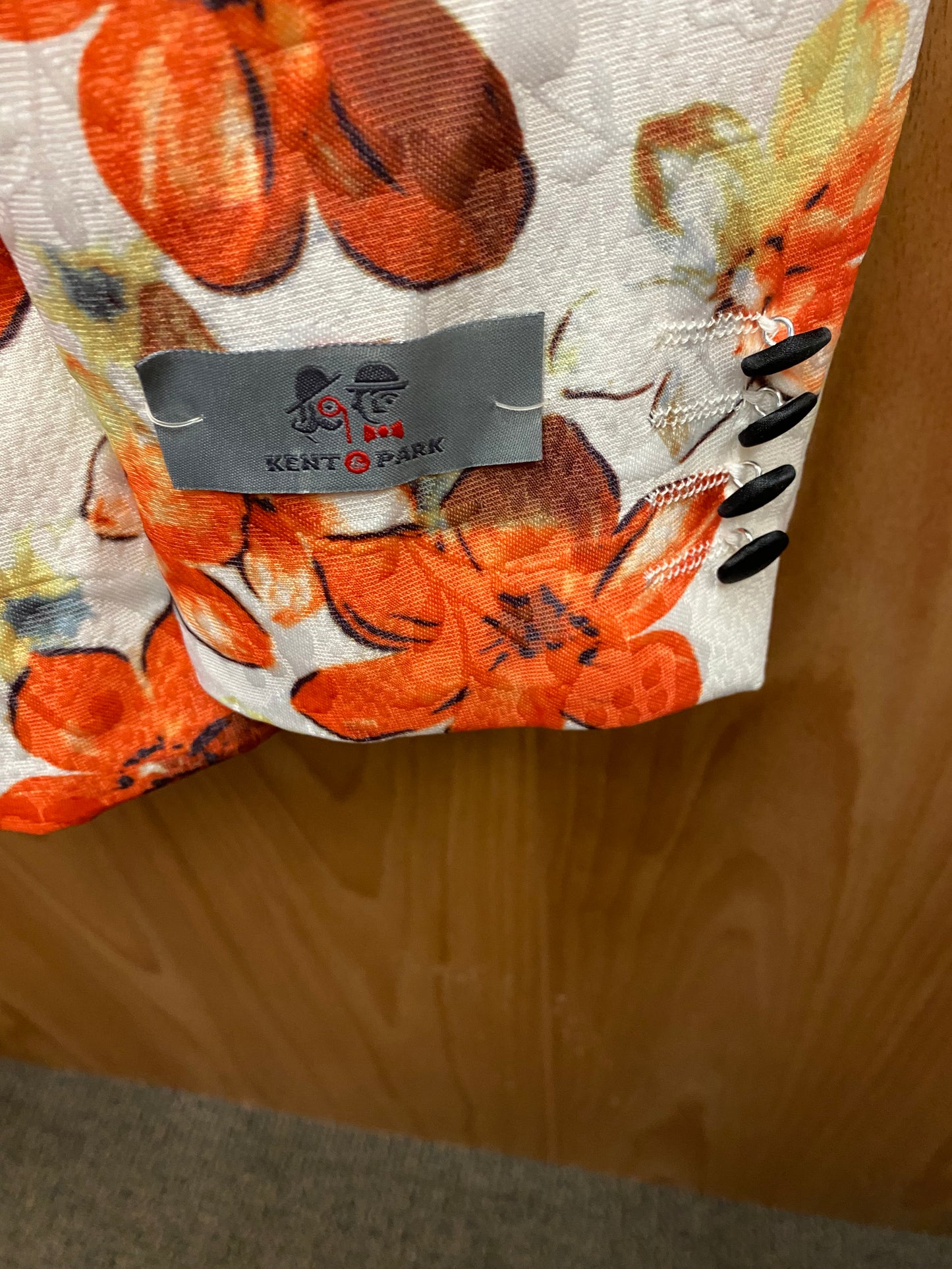 Kent & Park JP101 Orange Floral Print 2-Piece Suit