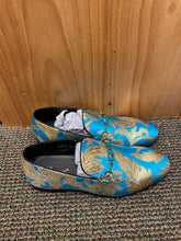 Load image into Gallery viewer, Successos Turquoise Floral Smoking Slip-on Men&#39;s Red Bottom Dress Shoes Sizes 7-15
