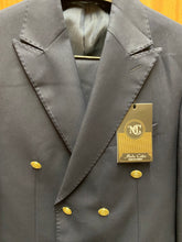 Load image into Gallery viewer, Moda Color Navy Blue Slim Fit European Double Breasted Suit with Gold Buttons
