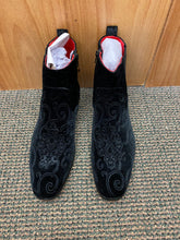Load image into Gallery viewer, After Midnight Black Paisley Ankle Red Bottom Boots Sizes 8-13
