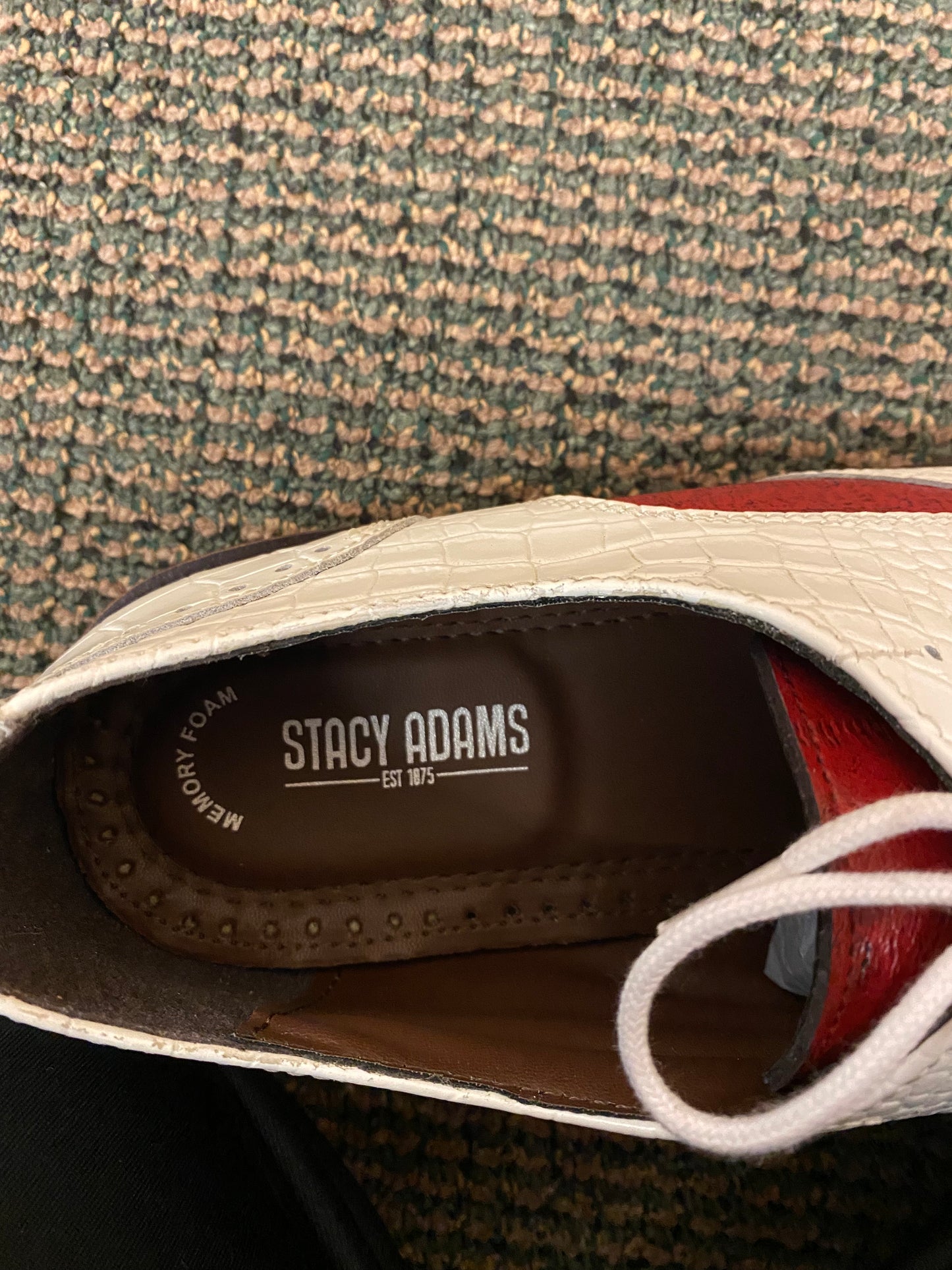 Stacy Adams Ferrara White/Red dress shoes