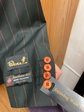 Load image into Gallery viewer, Falcone Black with Rust pinstripes 3-Piece suit 44R
