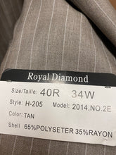 Load image into Gallery viewer, Royal Diamond Tan Pinstripe 3-Piece suit 40R H-205
