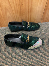 Load image into Gallery viewer, Successos Green Sequins Men’s Red Bottom Dress Shoes Sizes 7-15
