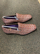 Load image into Gallery viewer, After Midnite Rose Gold Spike Men's Slip-on Prom Smoking Slippers/Dress Shoes
