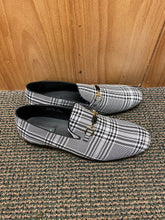 Load image into Gallery viewer, Successos Black/White Plaid red bottom slip-on dress shoes sizes 7-15
