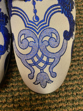 Load image into Gallery viewer, Successos Blue/White Smoking Slippers/Mens dress shoes SH3580
